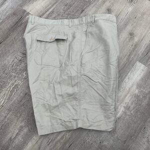 Roundtree & Yorke Shorts Mens Big Size 50 Bermuda Chino Linen Blend Putty Stone